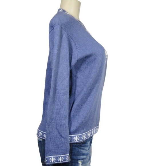 ALPACA Imports S HAND MADE Snowflake Purple Cottagecore Sweater Peru Ski Cozy - Picture 4 of 9